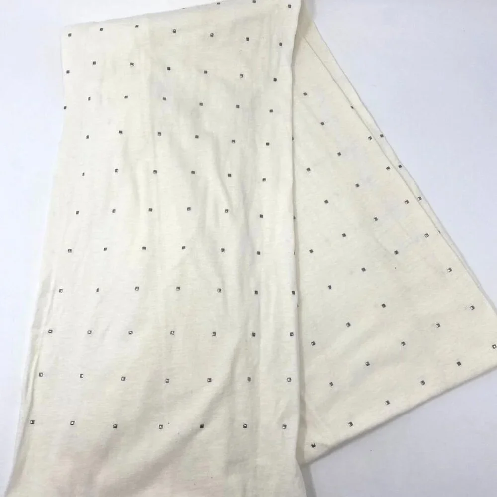 Vintage Juicy Couture Ivory Infinity Scarf Metal Embellishments. B8